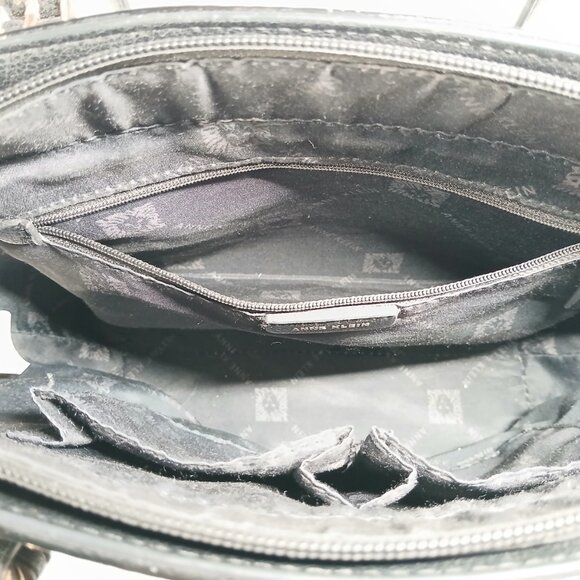 Anne Klein Black Faux Croc Embossed Leather Tote Shoulder Bag Medium VGUC - Picture 11 of 14